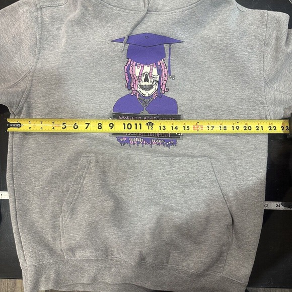 Lil Pump Unhappy Esskeetit Penitentiary Gray Pullover Hoodie Medium Rap - Picture 6 of 7